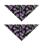 Purple Watercolor Tulip Pattern Print Dog Bandana