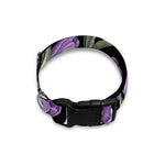 Purple Watercolor Tulip Pattern Print Dog Collar