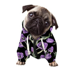Purple Watercolor Tulip Pattern Print Dog Zip Up Hoodie