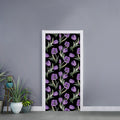 Purple Watercolor Tulip Pattern Print Door Sticker
