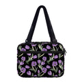 Purple Watercolor Tulip Pattern Print Double Strap Bible Bag