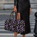 Purple Watercolor Tulip Pattern Print Duffle Bag