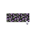 Purple Watercolor Tulip Pattern Print Extended Mouse Pad