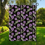 Purple Watercolor Tulip Pattern Print Garden Flag