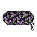 Purple Watercolor Tulip Pattern Print Glasses Case