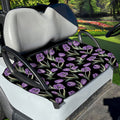 Purple Watercolor Tulip Pattern Print Golf Cart Seat Cover