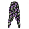 Purple Watercolor Tulip Pattern Print Hammer Pants