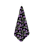 Purple Watercolor Tulip Pattern Print Hand Towel