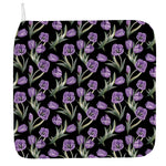 Purple Watercolor Tulip Pattern Print Hand Towel