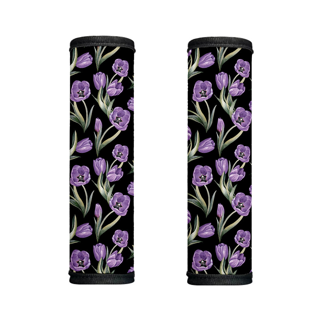 Purple Watercolor Tulip Pattern Print Handle Covers