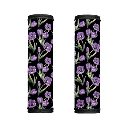 Purple Watercolor Tulip Pattern Print Handle Covers