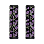 Purple Watercolor Tulip Pattern Print Handle Covers