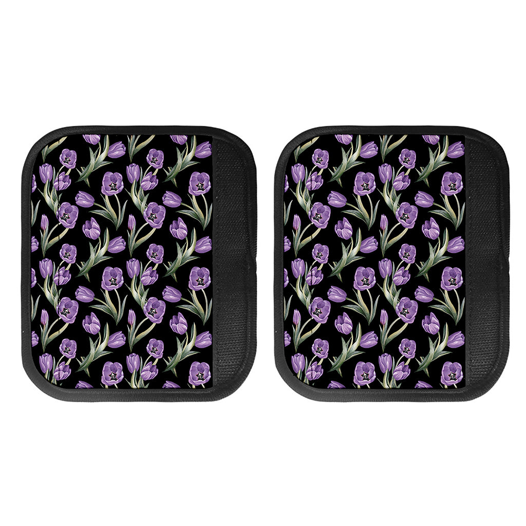 Purple Watercolor Tulip Pattern Print Handle Covers