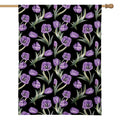 Purple Watercolor Tulip Pattern Print House Flag