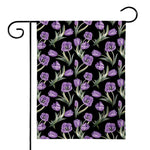 Purple Watercolor Tulip Pattern Print House Flag