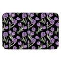 Purple Watercolor Tulip Pattern Print Indoor Door Mat