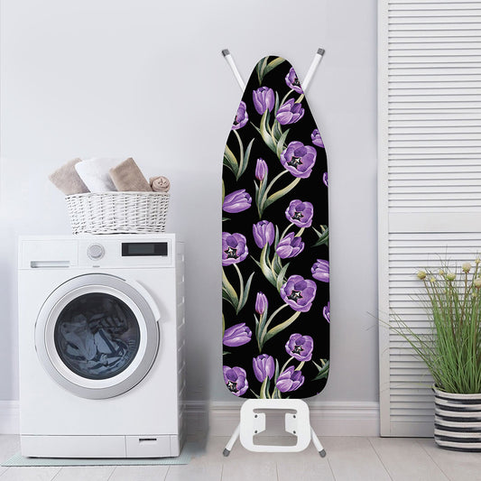 Purple Watercolor Tulip Pattern Print Ironing Board Cover