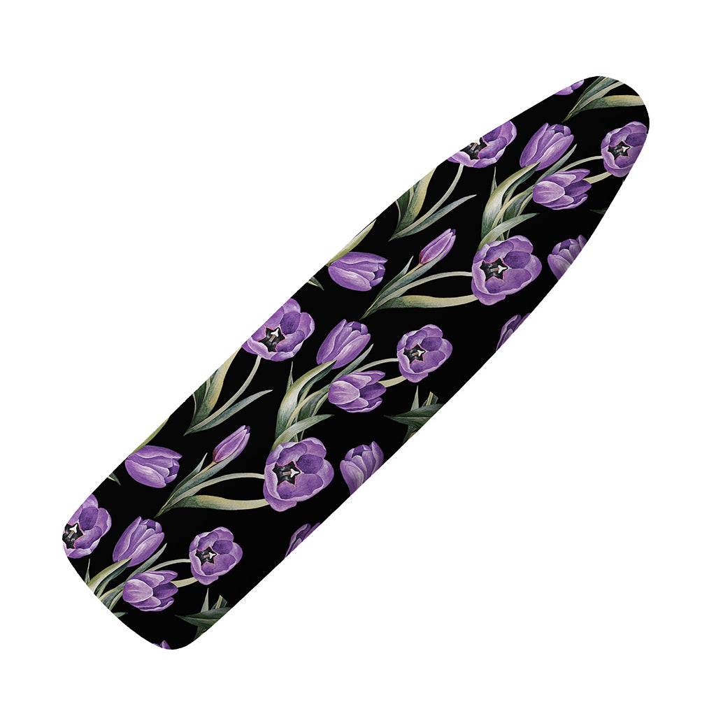 Purple Watercolor Tulip Pattern Print Ironing Board Cover