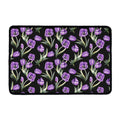 Purple Watercolor Tulip Pattern Print Kitchen Mat
