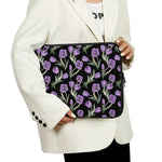 Purple Watercolor Tulip Pattern Print Laptop Sleeve