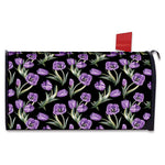 Purple Watercolor Tulip Pattern Print Mailbox Cover
