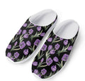 Purple Watercolor Tulip Pattern Print Mesh Casual Shoes