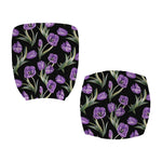 Purple Watercolor Tulip Pattern Print Office Chair Cover