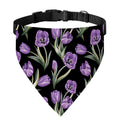 Purple Watercolor Tulip Pattern Print Over The Collar Dog Bandana