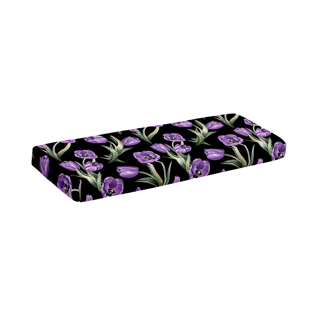 Purple Watercolor Tulip Pattern Print Piano Keyboard Cover