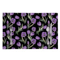 Purple Watercolor Tulip Pattern Print Placemat