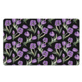 Purple Watercolor Tulip Pattern Print Polyester Doormat