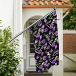 Purple Watercolor Tulip Pattern Print Polyester Flag