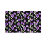 Purple Watercolor Tulip Pattern Print Polyester Flag