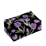 Purple Watercolor Tulip Pattern Print Rectangle Tissue Box Cover