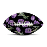 Purple Watercolor Tulip Pattern Print Rugby Ball