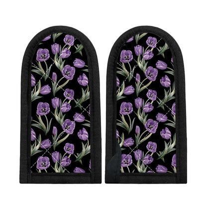 Purple Watercolor Tulip Pattern Print Skillet Handle Cover