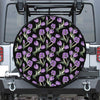 Purple Watercolor Tulip Pattern Print Tire Cover