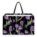 Purple Watercolor Tulip Pattern Print Utility Tote Bag