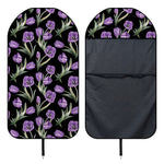 Purple Watercolor Tulip Pattern Print Waterproof Car Seat Cover