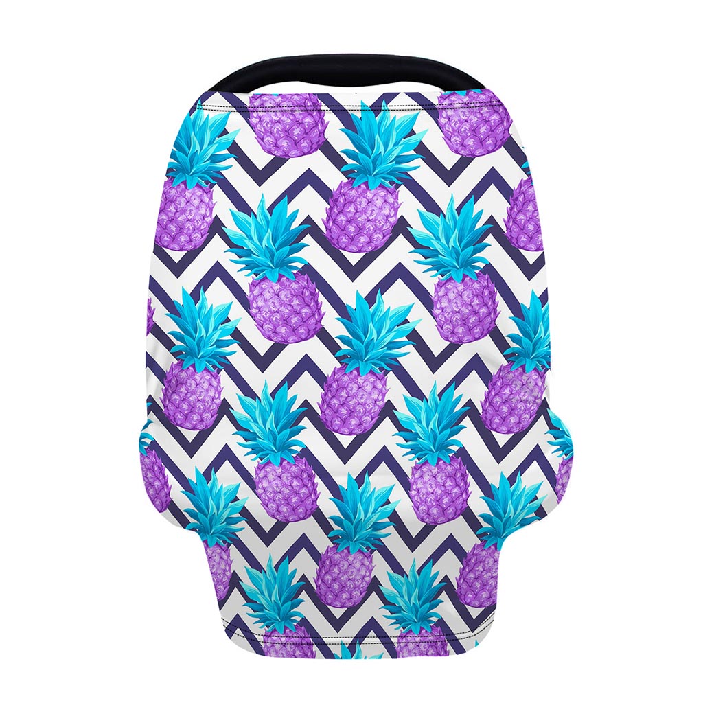 Purple Zig Zag Pineapple Pattern Print Baby Seat Cover