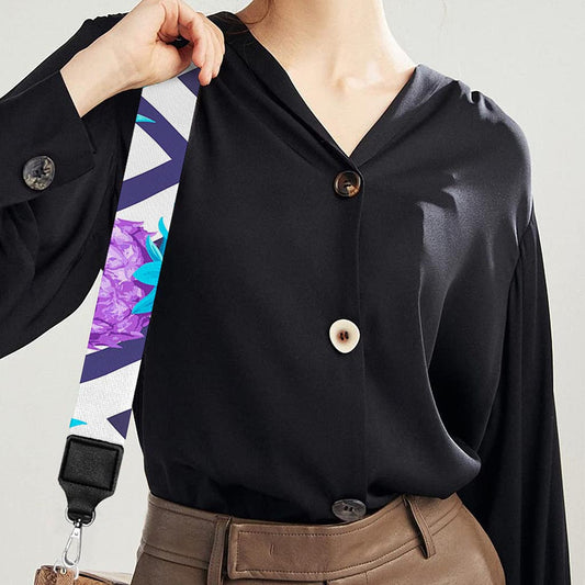 Purple Zig Zag Pineapple Pattern Print Bag Strap