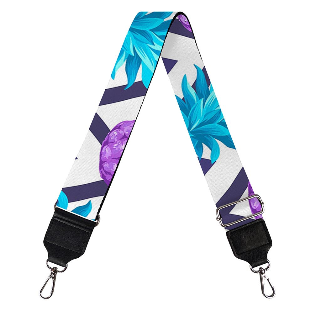 Purple Zig Zag Pineapple Pattern Print Bag Strap
