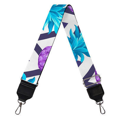 Purple Zig Zag Pineapple Pattern Print Bag Strap