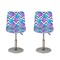 Purple Zig Zag Pineapple Pattern Print Bar Stool Covers