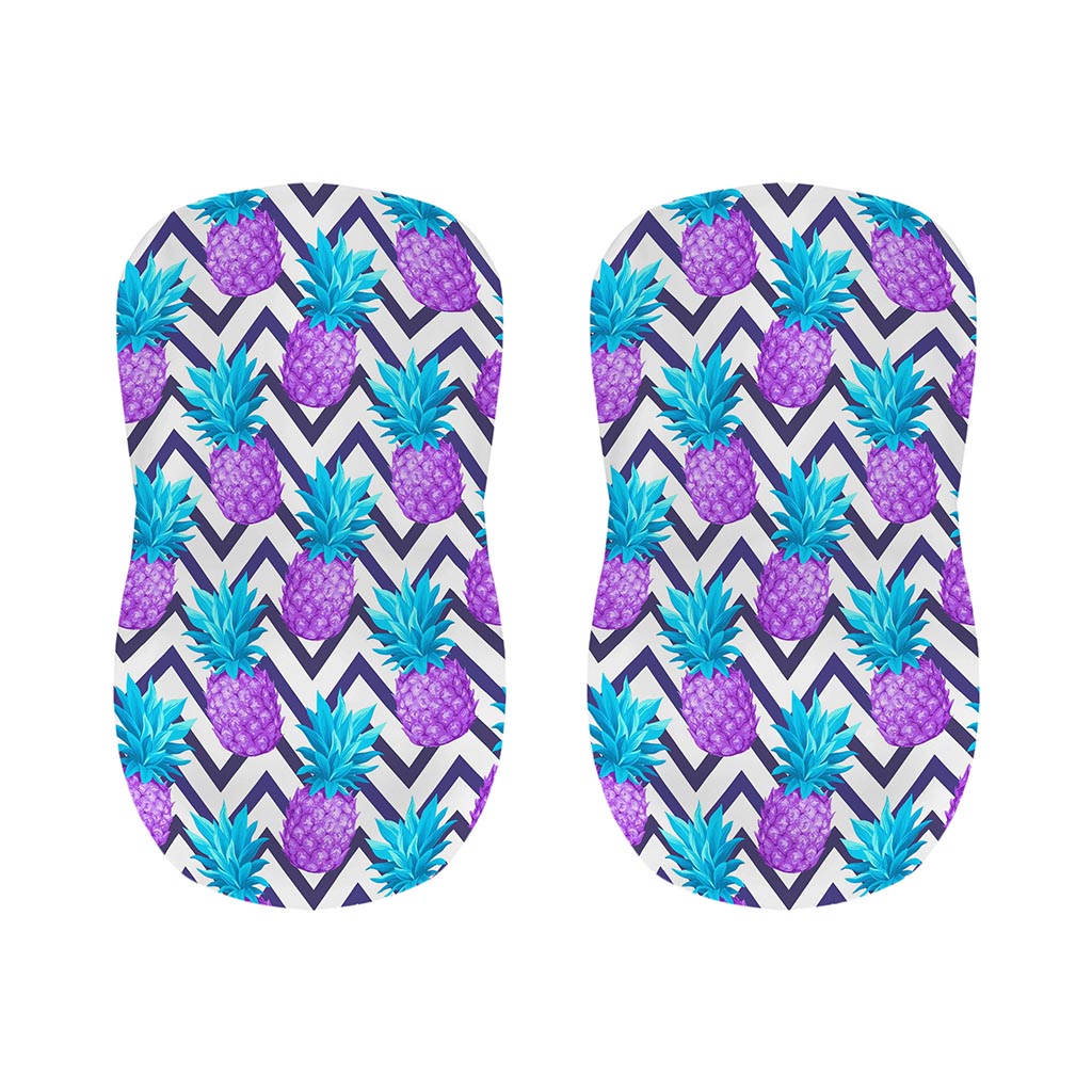 Purple Zig Zag Pineapple Pattern Print Bar Stool Covers
