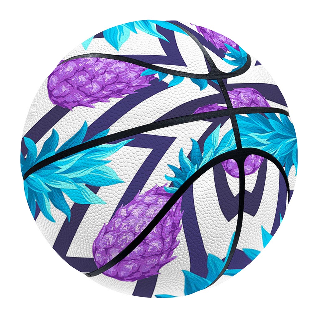 Purple Zig Zag Pineapple Pattern Print Basketball