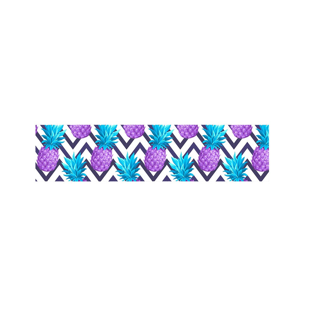 Purple Zig Zag Pineapple Pattern Print Bed Runner