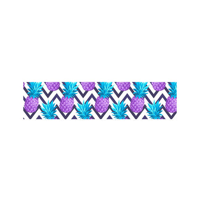Purple Zig Zag Pineapple Pattern Print Bed Runner