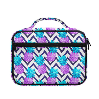 Purple Zig Zag Pineapple Pattern Print Briefcase Bible Bag