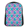 Purple Zig Zag Pineapple Pattern Print Casual Backpack
